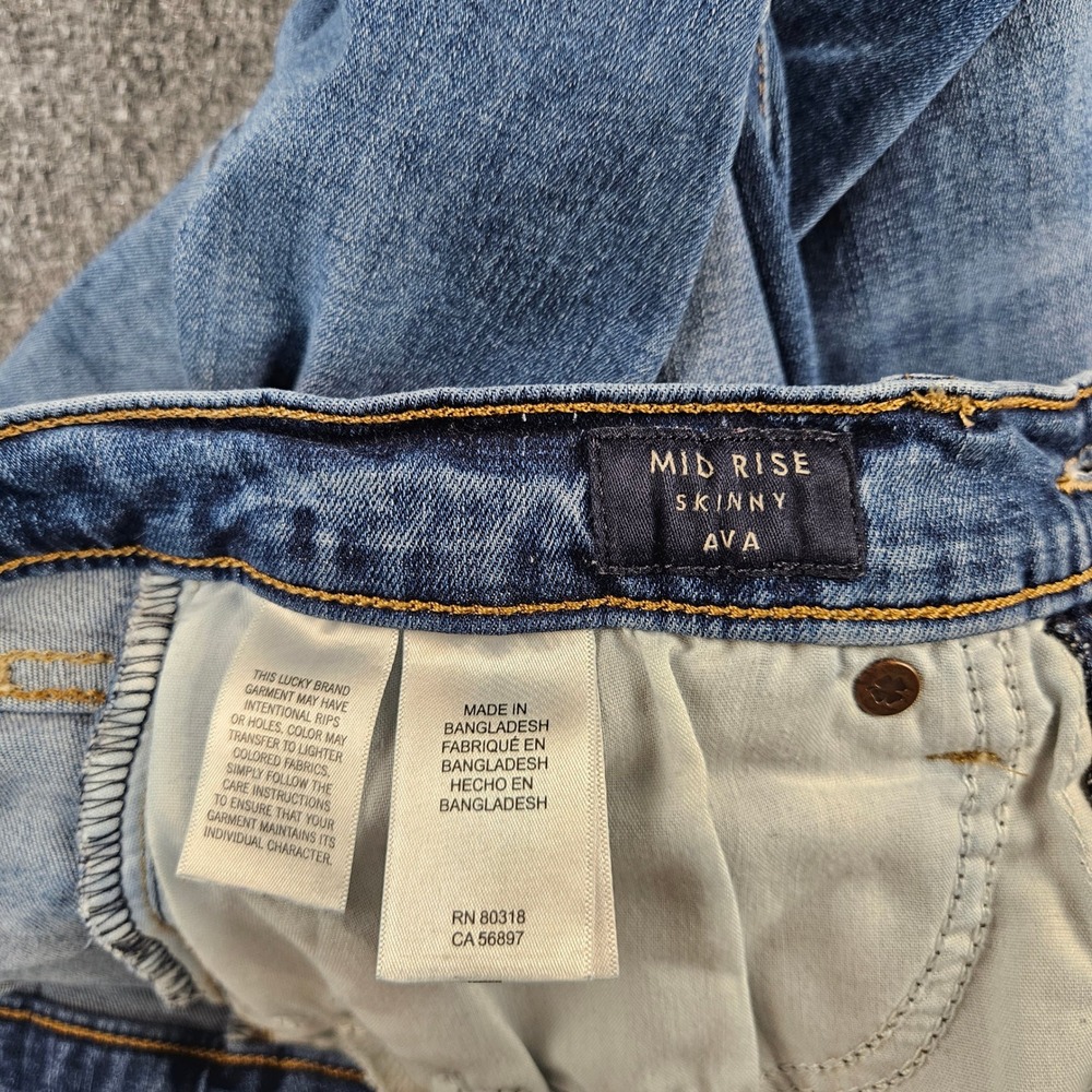 Lucky Brand Ava Mid Rise Skinny Ankle Jeans Medium Wash Blue Size 6/28 - Picture 7 of 10